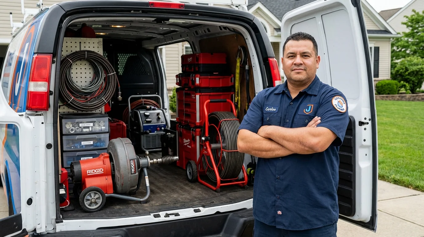 Professional drain cleaning equipment and Johns Plumbing LLC plumber in Apalachicola