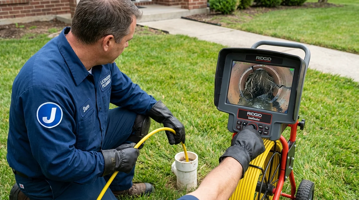Sewer camera inspection being performed by Johns Plumbing LLC in Apalachicola