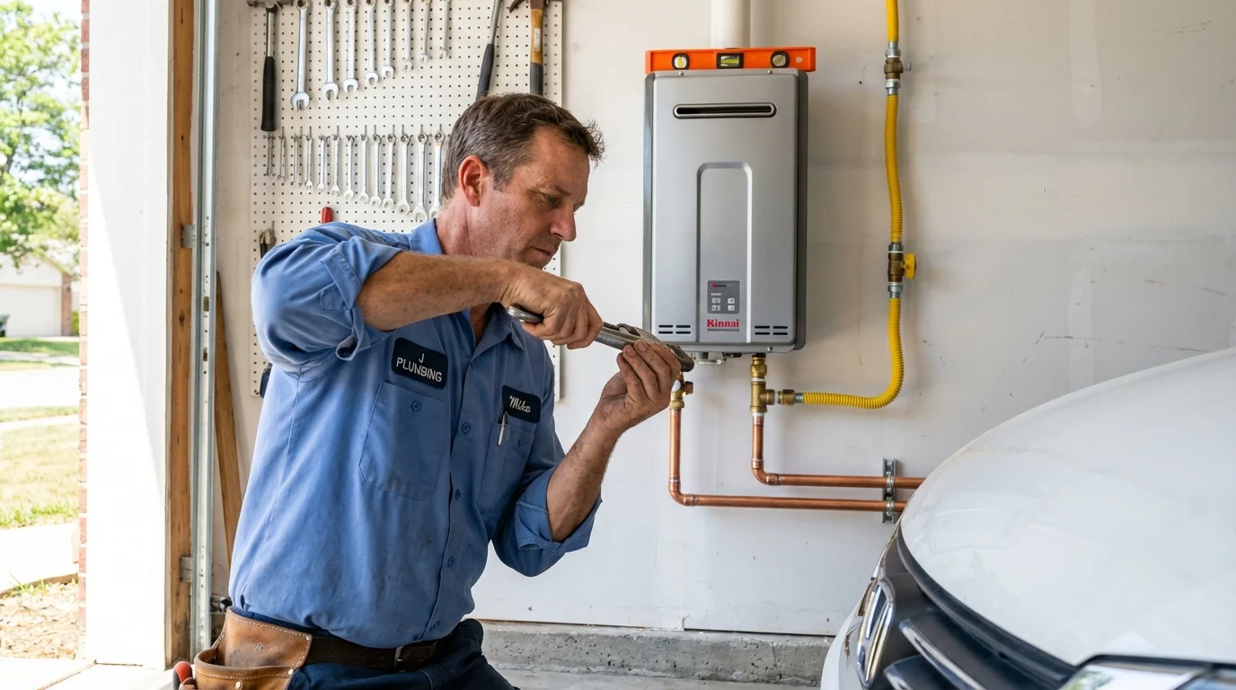 Tankless water heater installation by a Johns Plumbing LLC plumber in Apalachicola