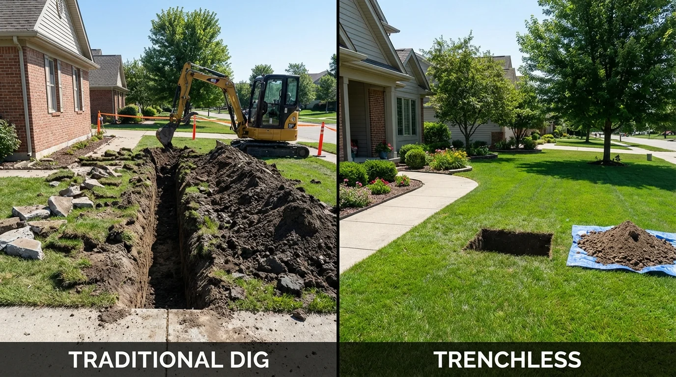Trenchless sewer repair with minimal yard damage versus traditional excavation in Apalachicola, FL